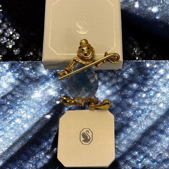 Swarovski Crystal Memories Clown Figurine Gold Retired Rare Original - Picture 2 of 5